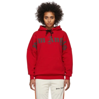 Palm Angels Red Logo Hoodie