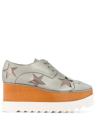 Stella Mccartney Elyse Star Platform Lace-up Shoes In Silver