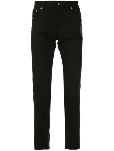 Dolce & Gabbana Logo Embroidered Skinny Jeans In Variante Abbinata