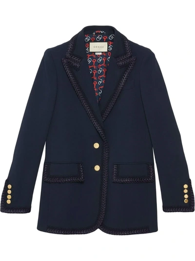 Gucci Single-breasted Jacket In Blue