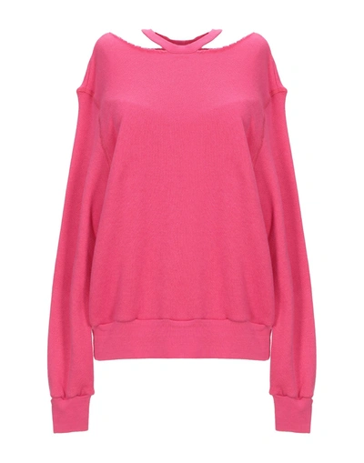 Ben Taverniti Unravel Project Woman Sweatshirt Fuchsia Size L Cotton, Cashmere, Elastane In Pink