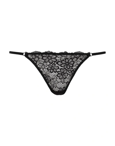 Les Girls Les Boys Daisy Lace String Thong In Black