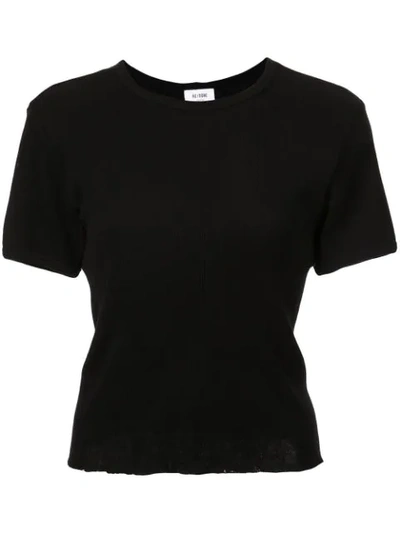 Re/done 70s Loose Cotton-blend Jersey T-shirt In Black