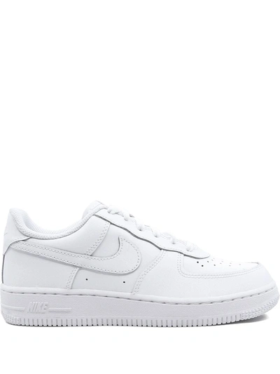 Nike Kids' Air Force 1 "white On White" Sneakers In White/white