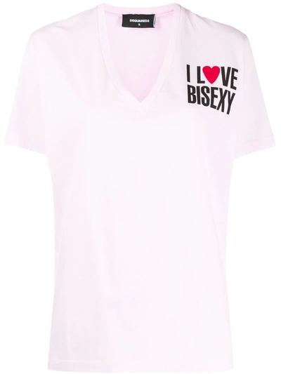 Dsquared2 Logo Print T-shirt In Pink