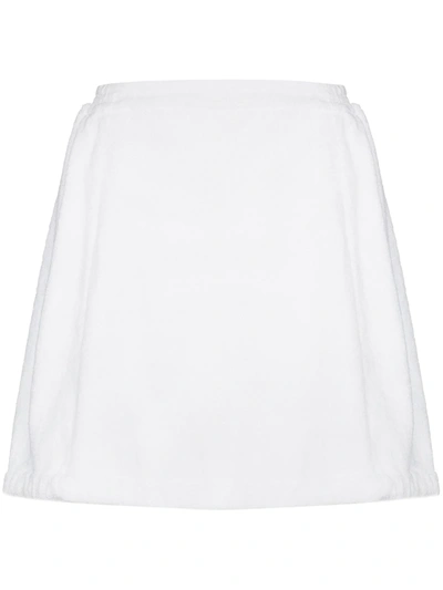Terry Towelling Dolce Terry Cotton Mini Skirt In White