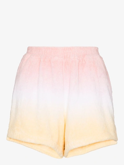 Terry Towelling Estate Colour-blocked Cotton-terry Shorts In Pink