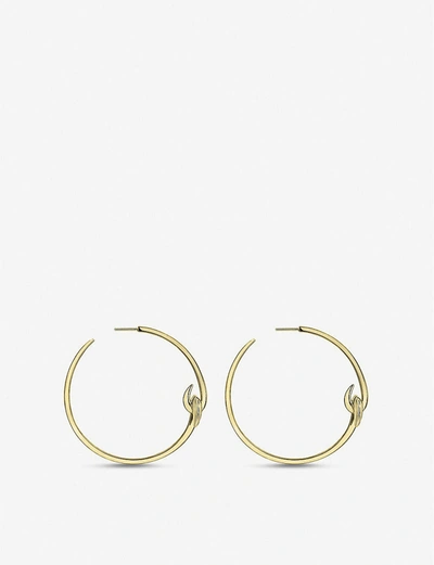 Shaun Leane Hook Gold-plated Vermeil Silver Hoop Earrings In Yellow Gold Vermeil