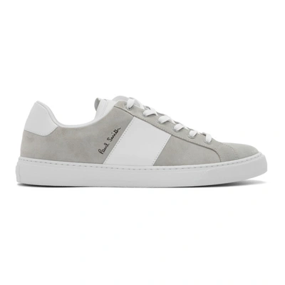 Paul Smith Hansen Leather-trimmed Suede Sneakers In 70 Grey