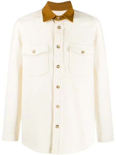 Woolrich Contrast Collar Shirt In White