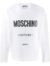 Moschino Logo Print Sweatshirt In White