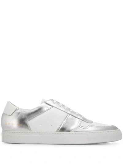 Common Projects Two Tone Low Top Sneakers In White