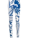 La Doublej Paisley Print Leggings In Marea Blu