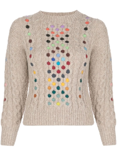 Rosie Assoulin Contrasting Cable-knit Jumper In Neutrals
