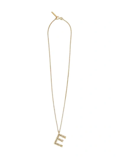 Burberry E Alphabet Charm Necklace In Gold