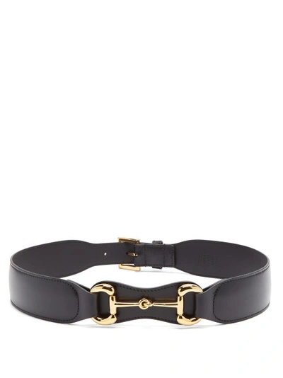 Gucci 35mm Morsetto Leather Belt In Black