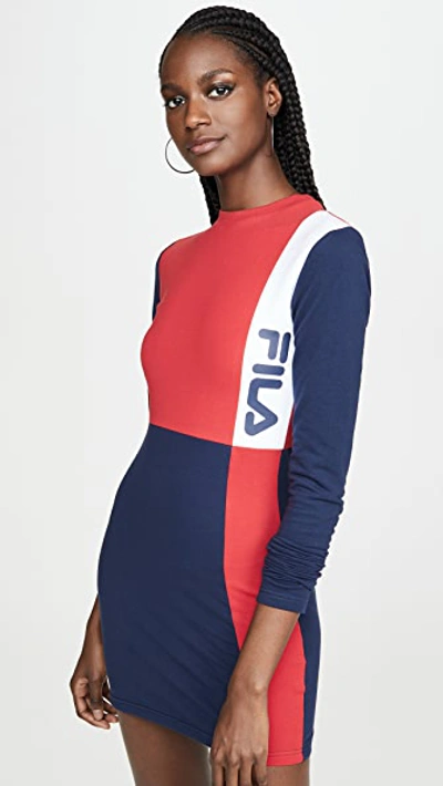 Fila Ophelia Dress In Chinese Red/peacoat/white