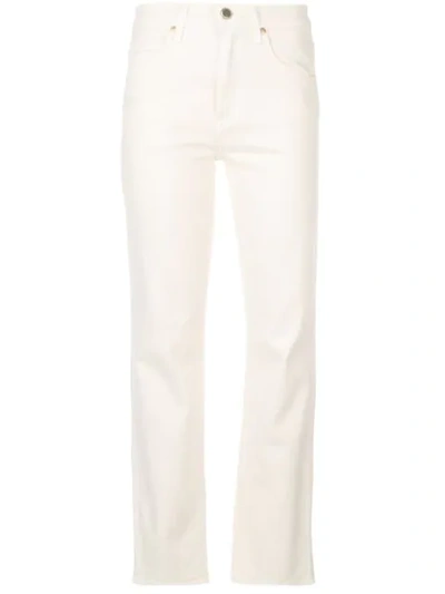 Khaite Vivian High-rise Slim-leg Jeans In Neutrals