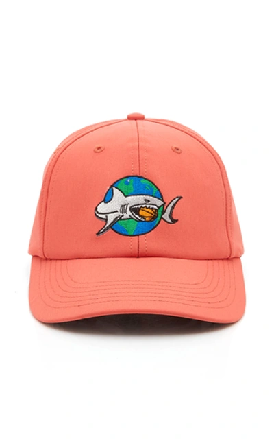 Just Don Islanders Shark Embroidered Cotton Baseball Hat In Pink