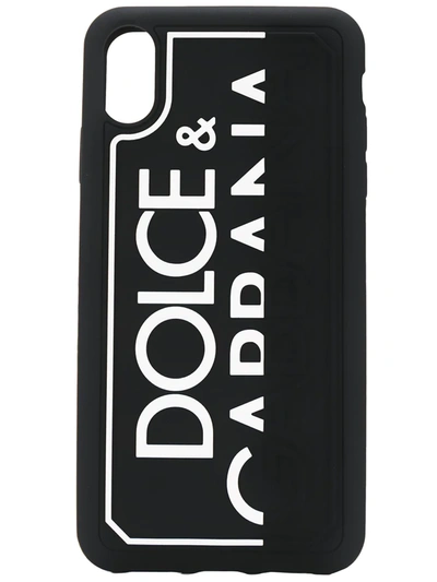 Dolce & Gabbana Logo Emboss Rubber Iphone Xs Max Cover In Black