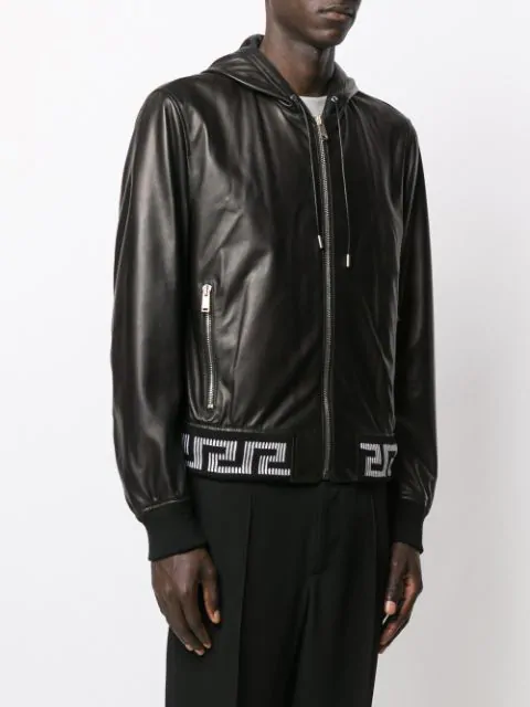 versace leather bomber jacket