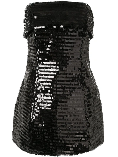 Georgia Alice Strapless Sequin Mini Dress In Black