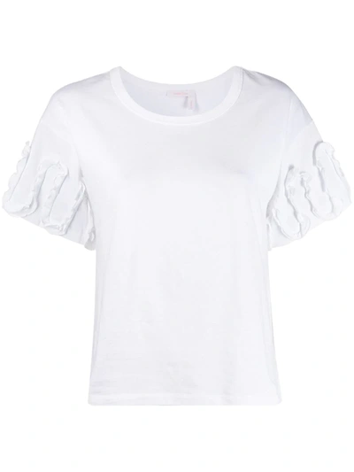 See By Chloé Ruffle-sleeve T-shirt In White