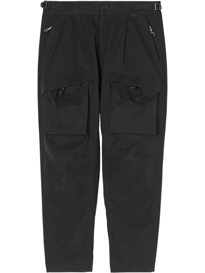 Burberry Mens Black Straight-leg Combat Trousers