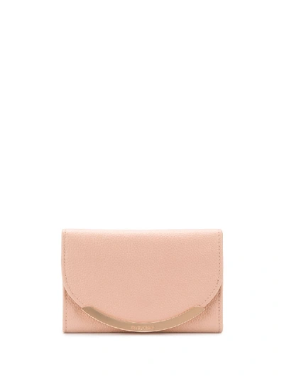 See By Chloé Metal-end Bi-fold Wallet In Pink
