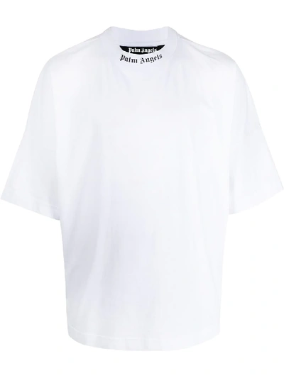 Palm Angels Logo Print T-shirt In White