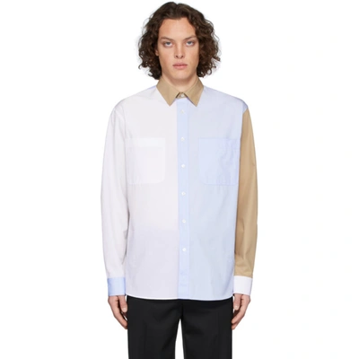 Jw Anderson Color-block Cotton-poplin Shirt In 803 Blue