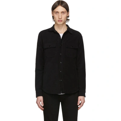 Frame Moleskin Cotton Shirt Jacket In Black