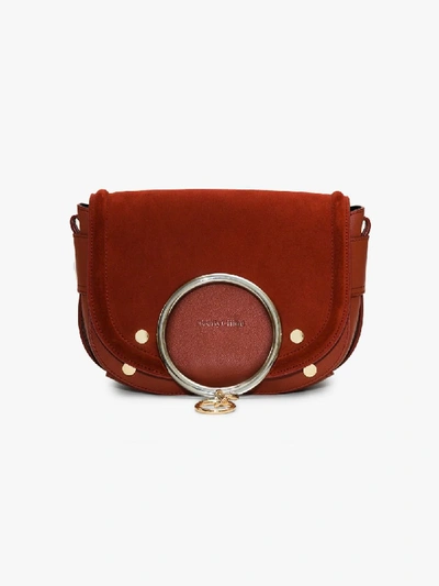 Chloé Red Suede And Leather Cross Body Ring Bag