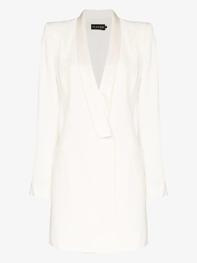 Haney Tuxedo Style Mini Dress In White