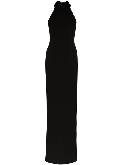 Solace London Dahlia Halterneck Maxi Dress In Black