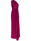 Solace London Mara One-shoulder Maxi Dress In Purple