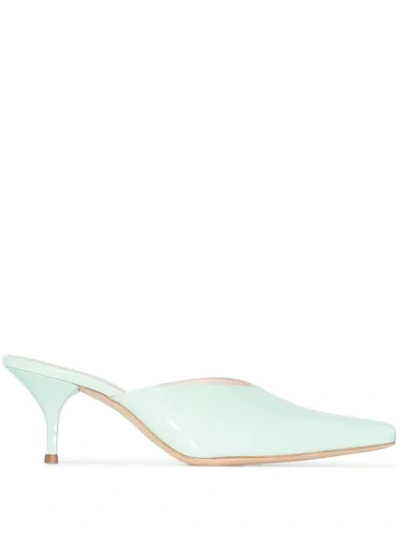 Kalda Mint And White Alba 55 Two Tone Mules In Green