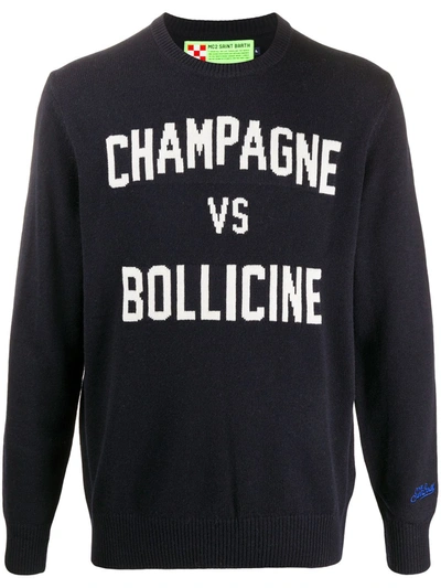 Mc2 Saint Barth Champagne &amp; Montagne Blue Mans Sweater In Black