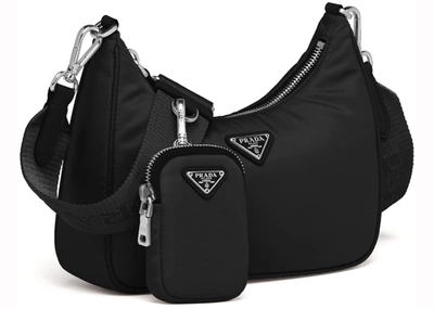 PRADA Saffiano Lux Re-Edition 2005 Shoulder Bag Black 1239671