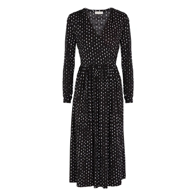 Stine Goya Alina Polka-dot Jersey Midi Dress In Black And White