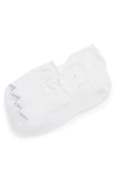 Calvin Klein 2-pack Performance No-show Socks In 010white