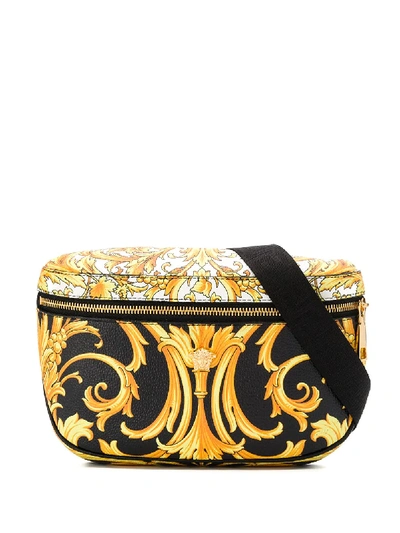 Versace Heritage Baroque Leather Belt Bag In Yellow