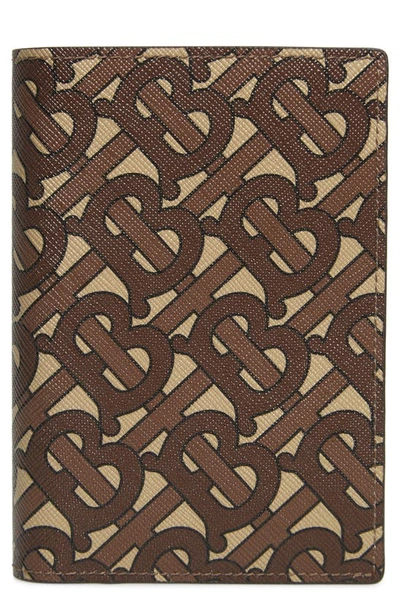 Burberry Tb Monogram Wallet In Bridle Brown