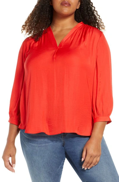 Vince Camuto Rumple Fabric Blouse In Fiesta