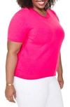 Nydj Short Sleeve Knit Top In Big Pink