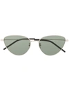 Saint Laurent Cat Eye Sunglasses In Silver