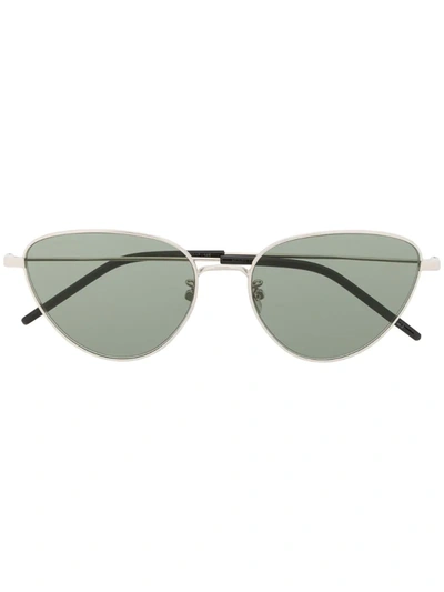 Saint Laurent Cat Eye Sunglasses In Silver
