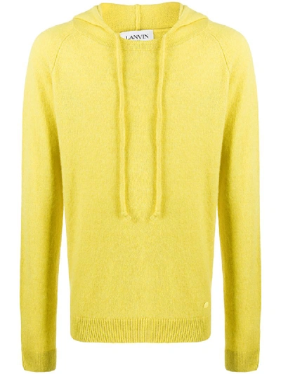 Lanvin Fine Knit Hoodie In Yellow
