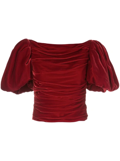 Khaite Red Women's Red Kai Velvet Top