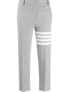 Thom Browne 4-bar Cropped Trousers In Grey